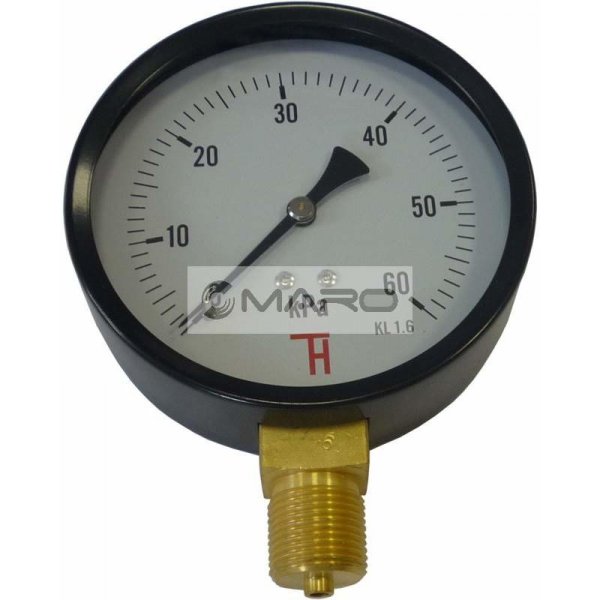 Měření voda, plyn, topení Thermis Manometr standardní 312 spodní ø100 mm, M20x1,5, 0-60 kPa 31260kPaM20