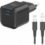 Swissten síťový adaptér gan 1x usb-c 35w power delivery černý + datový kabel usb-c/lightning 1,2 m černý – Zboží Živě