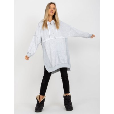 bavlněná OVERSIZE mikina SE ZIPEM FA-BL-8105.38P-GREY