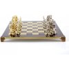 Šachy Šachy Řecko figurky zlaté a stříbrné velké modrá deska