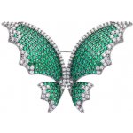 Oliver Weber třpytivá brož se zelenými krystaly Motýl Chara 58055 – Zboží Dáma