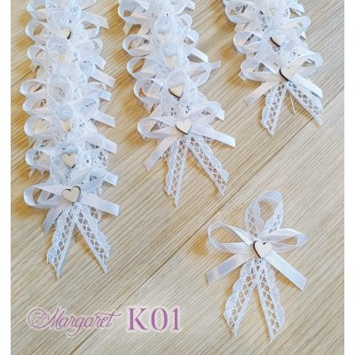 Krajkové svatební vývazky K01 (White) – Sleviste.cz