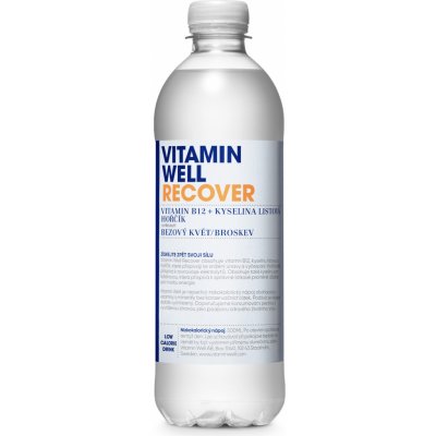 Vitamin Well recover bezový květ - broskev 0,5 l – Zbozi.Blesk.cz