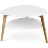 Konferenční stolek Autronic AF-1192 WT 78 x 77 x 50 cm bílá / bambus přírodní