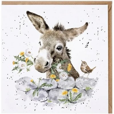Přání Wrendale Designs "Fine and Dandy", 15x15 cm - Oslík – Hledejceny.cz