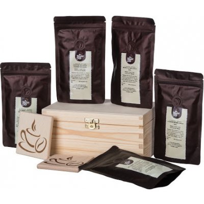 ČistéDřevo Dárková dřevěná krabička - Kávy z různých koutů světa – Hledejceny.cz