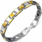 Šperky eshop wolframový magnetický články se zlatými zkosenými okraji V03.10 – Zboží Dáma