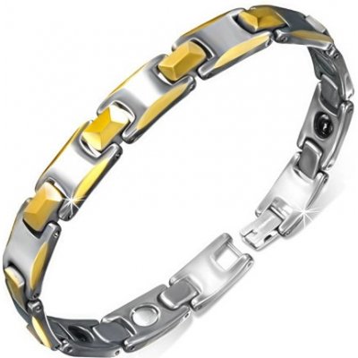 Šperky eshop wolframový magnetický články se zlatými zkosenými okraji V03.10 – Zboží Mobilmania