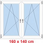 Soft Dvoukřídlé plastové okno 1600 x 1400 mm OS+OS se sloupkem – HobbyKompas.cz