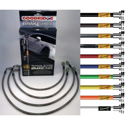 Goodridge - sada pancéřových brzdových hadiček s ochrannou bužírkou - Skoda Fabia od r. 12/99 1,0 - RS všechny modely – Zboží Mobilmania
