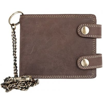 Prostorná kožená peněženka s 50 cm dlouhým řetězem a karabinou
