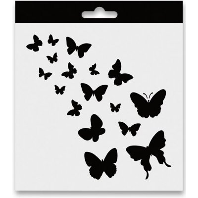 Aladine Plastová šablona motýlci 15 x 15 cm – Zbozi.Blesk.cz