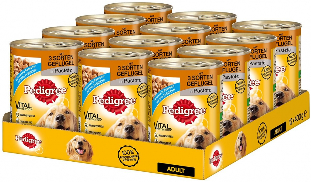 Pedigree Adult 3 druhy drůbežího masa 12 x 400 g