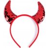 Karnevalový kostým Stoklasa Čertovské rohy s flitry červená