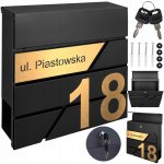 Poštovní schránka euroschránka, s vhozem, se schránkou na noviny M-TEC černá – Hledejceny.cz