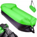 RelaxPRO 5566-1 Nafukovací pohovka Lazy Bag sedací vak 185x70 cm do 180 kg černo-zelená