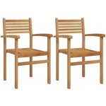 OMAXI 938053 Židle 2 pcs Hnědá 56 x 55 x 90,5 cm Pevné teakové dřevo – Hledejceny.cz
