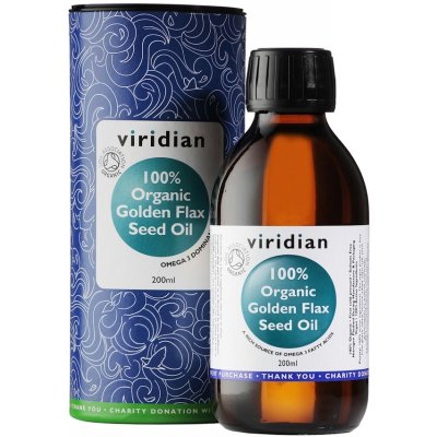 Viridian 100% Organic Golden Flax Seed Oil 200 ml