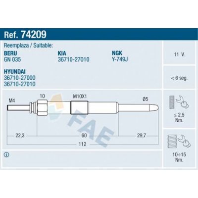 FAE Žhavicí svíčka 74209 – Hledejceny.cz