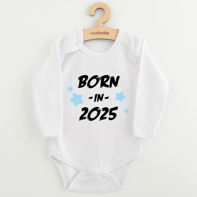 Dětské body s potiskem New Baby BORN IN 2025 blue – Zboží Dáma