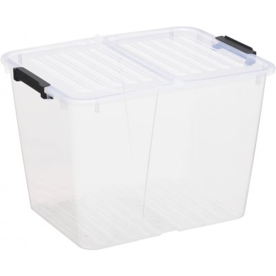 Siguro Fold Box se skládacím víkem 30 l, 43 x 33 x 30 cm, transparentní – Sleviste.cz