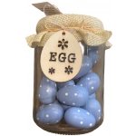 Velikonoční dekorace - vajíčka ve skleničce Modrá