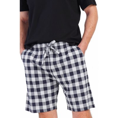 Pánské kraťasy na spaní a volný čas 1P1893 modrá černomodré a šedé kostkované – Hledejceny.cz