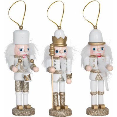 KOOPMAN Figurka závěsná Louskáček 12 cm zlatý sada 3 ks – Hledejceny.cz