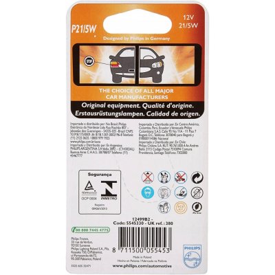 Philips Vision P21/5W BAY15d 12V 21/5W 12499B2 – Hledejceny.cz