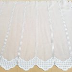 Vitrážová záclona KÁRO výšivka 60 cm – Zboží Mobilmania