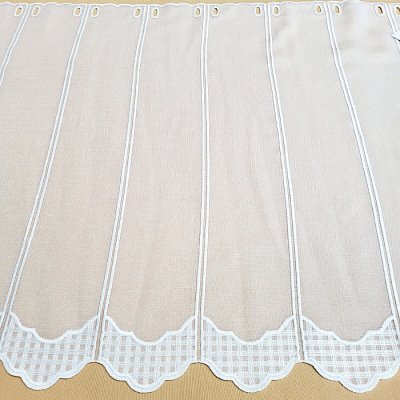 Vitrážová záclona KÁRO výšivka 60 cm – Zboží Mobilmania