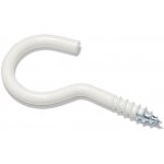 Hák s vrutem, 50x3,4mm, bílý lak – Zboží Mobilmania