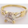 Prsteny Klenoty Budín Krásný mohutný zásnubní zlatý prsten se zirkonem HK1039