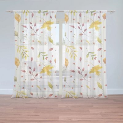 Sablio Záclony Podzimní listí: 2ks 150x250cm – Hledejceny.cz