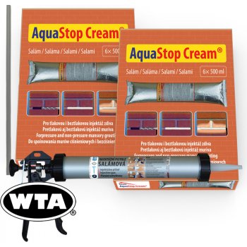 Duobox AquaStop Cream® – 12x „salám“ 0,5 l + vytlačovací pistole na „salám“ + 2 x trubička