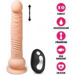 VšeNaSex.cz Silikonový vibrační penis s přísavkou a přirážením USB Super Sliding Dildo
