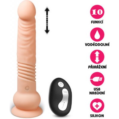 VšeNaSex.cz Silikonový vibrační penis s přísavkou a přirážením USB Super Sliding Dildo – Zbozi.Blesk.cz