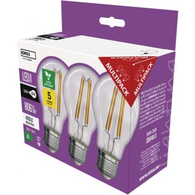 Emos Lighting LED žárovka Filament A60 E27 3,8 W 60 W 806 lm neutrální bílá – Hledejceny.cz