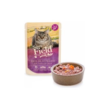 Sam's Field True Meat Fillets with Turkey & Carrot pro kočky 85 g