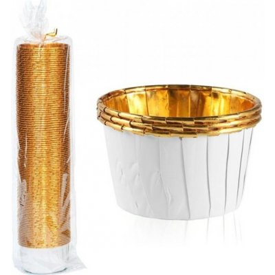Culpitt Alobalové pevné košíčky na muffiny bílé se zlatým vnitřkem (50 ks) – Zboží Dáma