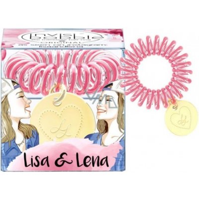 Invisibobble Original Lisa & Lena originální vlasová gumička čirá s tmavě růžovým proužkem – Hledejceny.cz