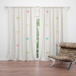 Sablio Závěs Barevná srdíčka na béžové: 2ks 140x250cm – Hledejceny.cz