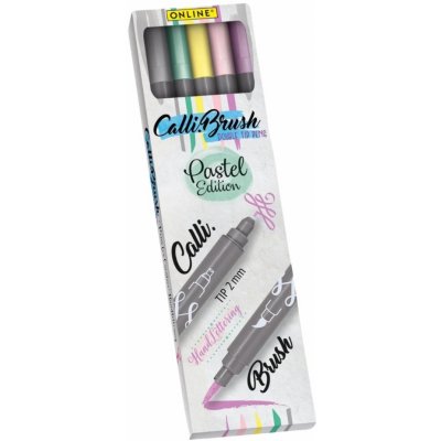Online calli brush pastel kaligrafické fixy 5 ks 19079