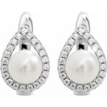 JSB Bijoux Kapka s říční perlou a s obvodem Kubických zirkonů Crystal 92400577cr (Ag925/1000, 3,18 g – Hledejceny.cz