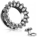 Šperky4U tunel do ucha s lebkami TN01145-06 – Zboží Mobilmania