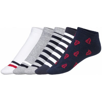LIVERGY Pánské nízké ponožky s BIO bavlnou, 5 párů (39/42, šedá / navy modrá / bílá / červená)