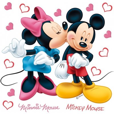 AG Design Samolepky na zeď Disney Mickey a Minnie love DKS1085 30 x 30 cm – Zbozi.Blesk.cz