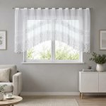Dekorační oblouková krátká záclona na žabky nebo garnýž MARIA 120 bílá 250x120 cm MyBestHome – Hledejceny.cz