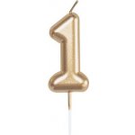 Albi Svíčka dortová zlatá 5 cm číslo 1 – Hledejceny.cz
