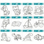 Anděl Předlohy s vyvýšenou konturou 14 x 14 cm - mix motivů - 6675 – Sleviste.cz